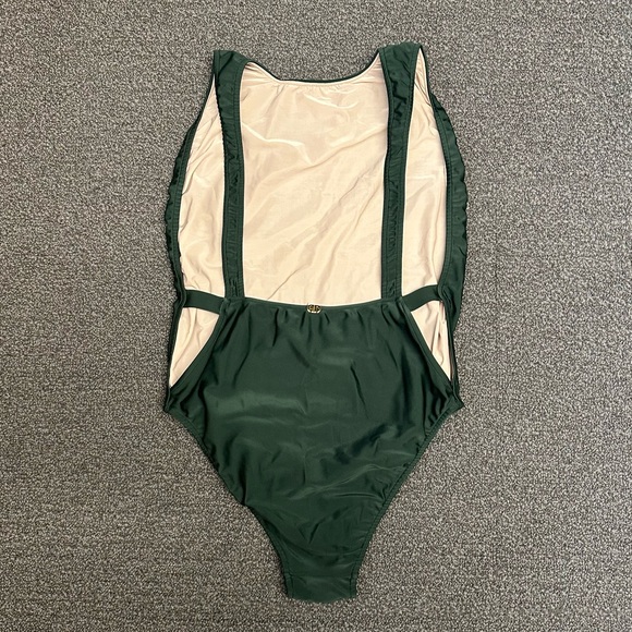 Adriana Degreas Low-Back Cutout Swimsuit in Dark Green - Picture 4 of 12